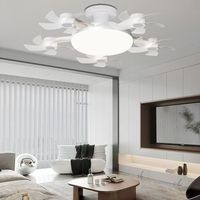 Ventilateur de plafond LED créatif, base E27, silencieux, intégré, pour salon, chambre à coucher, personnalisation OEM prise en charge