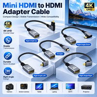 Câble d'extension Micro HDMI 4K coudé à 90 degrés, adaptateur coaxial HDMI 1.4 en PVC, mâle vers femelle pour ordinateur, caméra, DV, MP4