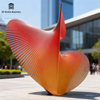 Sculpture d'art en acier inoxydable personnalisée, phénix de feu, avec couleur et taille personnalisées pour la décoration de grands espaces de jardin et de zones panoramiques