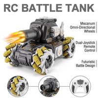 Ferngesteuertes App-basiertes Panzer-Auto-Spielzeug für Kinder Multifunktionales Schießspielzeug 360-Grad-Rotation 2,4G 9-Kanal Sprüh-RC-Stunt mit USB-Kabel