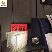 Lampe de table créative LED en acrylique, motif lune, ambiance artistique, multi-couches, petite lampe de table rectangulaire 3D