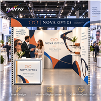 Stand d'exposition TIANYU, structure en aluminium avec graphismes en tissu, montage sans outils, réutilisable, 10ftx10ft
