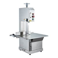 Machine de découpe de viande et d'os à grande scie à ruban de haute qualité utilisée pour couper les steaks, les cuisses d'agneau à os de boeuf et le poisson congelé