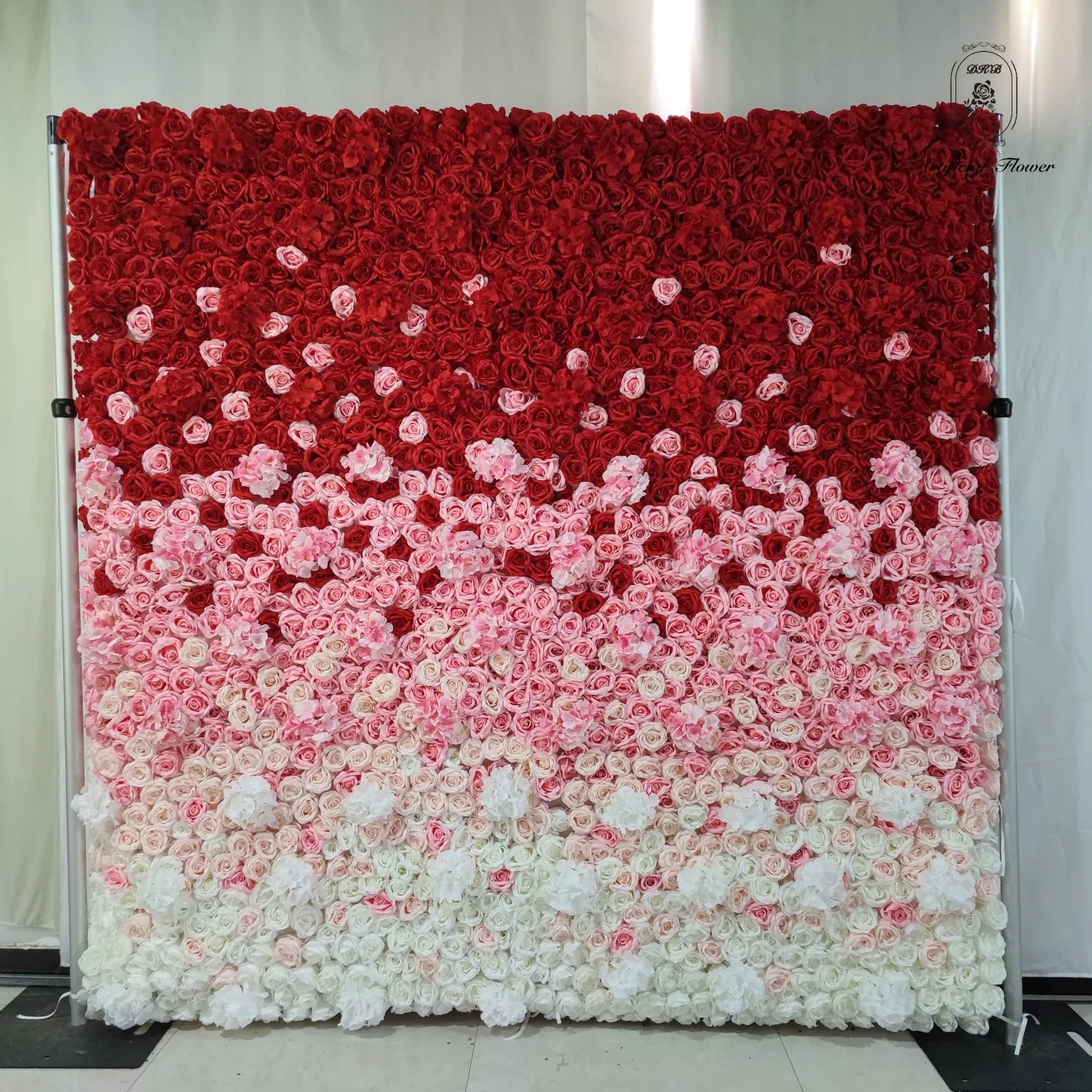 Neue rote weiße und rosa Wand party blumen hintergrund geburtstags feier hochzeits zimmer blume hochwertige Dekoration