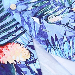 新作100% ポリエステルカスタムトロピカル熱帯雨林プリントメンズハワイアンシャツ花柄プラスサイズポプリン半袖バンコクデザイン - Product Image 6