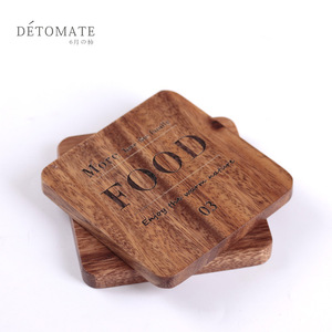 Sous-verres carrés en bois d'acacia, antidérapants, isolants thermiquement, pour la maison, style nordique, sets de table - Product Image 2