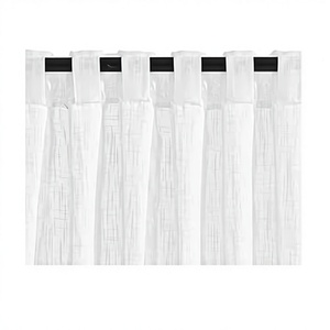 Rideaux translucides blancs Dreaming Casa en mélange de lin semi-transparent, filtrant la lumière, 96 pouces de long, 2 panneaux, à languettes, toutes saisons - Product Image 4
