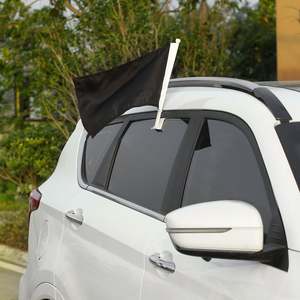 Drapeau de voiture uni, noir, 12*18 pouces, impression numérique double face - Product Image 5