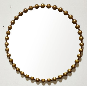 SWT Contemporary Decorative Wall <strong>Mirror</strong> with Round Metal Ball Shape Glass Material Gold <strong>Frame</strong> 4mm <strong>Silver</strong> <strong>Mirror</strong> - Product Image 3