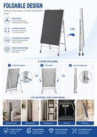 Écran d'affichage numérique LED mobile pliable FTV en forme de A, contrôle par application, 4 roues, pas de pixel P1.25-P2.5, luminosité 1000 cd, Full HD 1080p