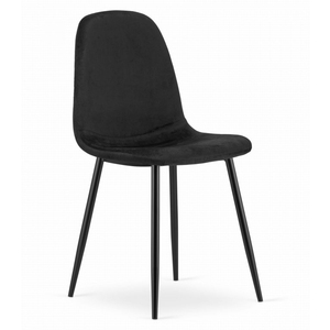 Silla lateral de tela de terciopelo negro de diseño simple moderno con patas de <span class=keywords><strong>metal</strong></span> - Product Image 1