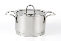 Ensemble de casseroles classiques modernes en acier inoxydable 4 pièces, marmite, couvercles en verre trempé, écologiques, compatibles four, cuisson à induction, lave-vaisselle