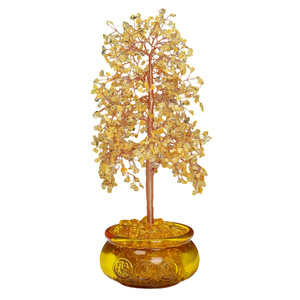 Citrine <b>Crystal</b> Money <b>Tree</b> Yellow Round Home Decoration Gift - Product Image 5