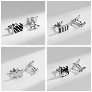 Mancuernillas de Acero Inoxidable Esmaltado para Hombre, Estilo Retro Francé<span class=keywords><strong>s</strong></span>, Color Negro, de Alta Calidad, para Camisa, Regalo de Aniversario de Bodas - Product Image 3