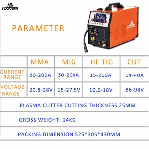 Nouvelle machine multifonction intelligente 5 en 1 Syn Mig/soudure alimentée par courant continu 110v/220v <span class=keywords><strong>Alu</strong></span>/hf <span class=keywords><strong>Tig</strong></span>/cut/mma 200 ampères - Product Image 2