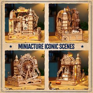 Puzzle 3D <span class=keywords><strong>en</strong></span> bois, circuit de billes, modèle du Big Ben de <span class=keywords><strong>Londres</strong></span> avec éclairage LED, mécanisme à engrenages, jouet d'assemblage DIY pour adultes et enfants, cadeau - Product Image 3