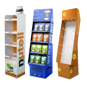 Estante de exhibición de cartón POP Soporte de exhibición de piso para <span class=keywords><strong>Snickers</strong></span> de supermercado, chocolate, papas fritas, dulces - Product Image 3