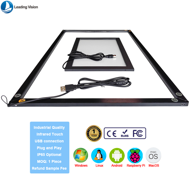 Touch Screen 32 Inch USB Infrared 10/20 Point Touch Screen Aluminum Frame for Business Monitor Touchscreen Frame