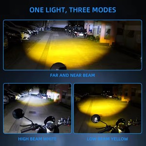 3750สปอตไลท์เสริมรถจักรยานยนต์4เลนส์ไฟตัดหมอก LED 25W/35W แสงสีขาวสีเหลืองไฟสูงไฟหน้า Moto - Product Image 5