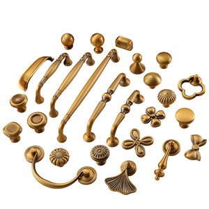 Poignées de meuble en bronze antique, boutons de tiroir vintage en alliage de zinc, poignées décoratives pour meubles, montage en surface - Product Image 5