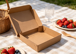 Eco-Friendly High-End Kraft Corrugated Paper Die Cut Folded Box Without Glue <b>Square</b> Shape Anti-Crush & Damage Resistance - Product Image 3