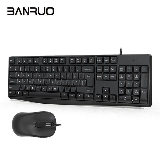 Wholesale OEM Spanish French Turkish Russian Office USB Computer Keyboard and Mouse Combo Ergonomic Wired Computer Keyboard