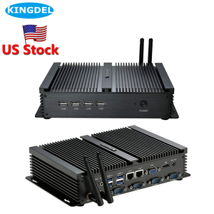 US-Lagerbestand Lüfterloser Industrie-<span class=keywords><strong>Mini</strong></span>-PC i5, 4GB RAM/256GB SSD, 4xRS232 COM, 2xLAN, Dual-Display, Metallgehäuse - Product Image 1