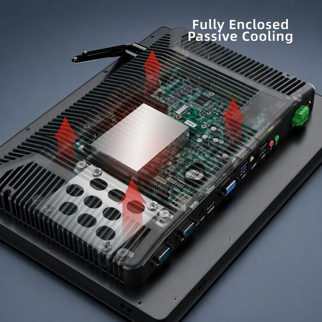 Embedded Industrial All-in-one Touch Panel PC 12 21.5 Inch Capacitive IP65 Fanless Passive Cooling Rich I/O Ports Mount OEM