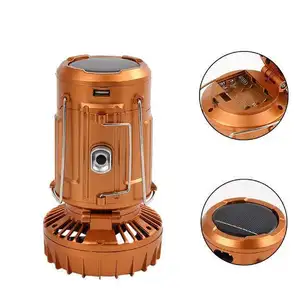 Waterproof Emergency Torch Portable Telescopic Switch Led Fishing Electric Camping Light Solar Fan