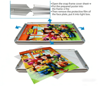 Boîte à lumière LED 60x120cm ultra-mince à haute luminosité avec cadre en aluminium à clipser, affichage publicitaire rétroéclairé, boîte à lumière LED murale