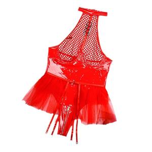 Pakaian dalam kulit leher gantung seksi, 8194 seragam menggoda, Rok bentuk jala, sabuk Garter, pakaian dalam kulit gantung seksi - Product Image 5