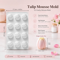 Molde de Silicona 3D AKOKO para Pastel de Helado de Frambuesa, Grado Alimenticio, Reutilizable, Antiadherente, Resistente al Calor, Ecológico, Solo Lavar a Mano