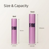 Flacon de parfum portable 10 ml en aluminium mat, atomiseur de voyage rechargeable, format de poche, vide, personnalisable avec logo