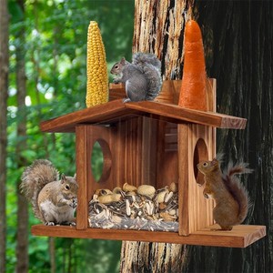 Wooden <strong>Squirrel</strong> Corn Feeder <strong>Table</strong> <strong>Squirrel</strong> Picnic <strong>Table</strong> Feeder Durable <strong>Squirrel</strong> Feeder - Product Image 5