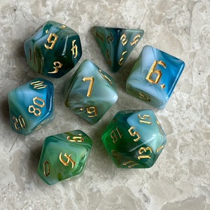 Nouvel ensemble de dés à quatre couleurs, multi-faces, coins arrondis, pour jeux de rôle, DND, PRTG, sept pièces/ensemble - Product Image 3
