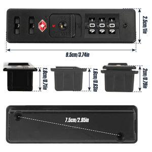 2-teiliges eingebautes Gepäck kombination schloss Koffer Ersatz-Passworts chlösser für 3-stelliges selbst einstellendes Fahr schloss - Product Image 2