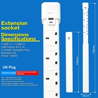 Multiprise rotative standard australienne en cuivre pur avec ports USB, extension de prise électrique, résistante aux flammes