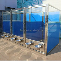 Hondenkennel van roestvrij staal 304, gehard glas en HDPE panelen, groothandelsprijs