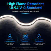 Bande LED néon flexible 16*16mm, ruban lumineux à découpe libre, IP67, blanc chaud/froid 2700K/3000K/6000K, télécommande, CRI élevé