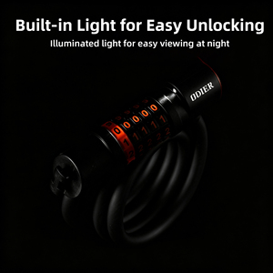 Antivol <span class=keywords><strong>de</strong></span> vélo en gros avec feu arrière LED, combinaison à 5 chiffres, antivol <span class=keywords><strong>de</strong></span> sécurité pour vélo 1,2 m - Product Image 3