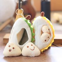 Porte-clés en peluche mignon et adorable en forme de mini pendentif Durian, figurine en tissu rembourrée de 13 cm, breloque de sac