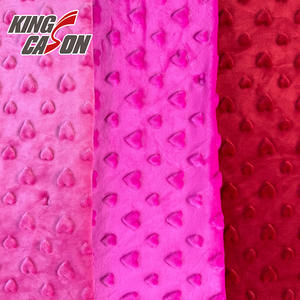 Tissu en minky à pois super doux en cristal, motif en forme de cœur, côté rouge <span class=keywords><strong>Barbie</strong></span> rose, Kingcason, vente en gros, pour couverture de bébé - Product Image 2