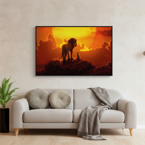 Lion and Baby Lion Printed <b>Canvas</b> Artwork: Elegant <b>Wall</b> Decor,WRAPPED <b>CANVAS</b> - Product Image 3