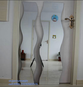 Cheap Wave Shaped <strong>Mirror</strong> Decorative Wall <strong>Mirror</strong> with <strong>Bevel</strong> <strong>Edged</strong> in 30x120X36X122X20x122X20x160cm MADE in CHINA - Product Image 1