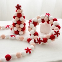 Guirlande de Noël en feutre réaliste et moderne, décorations de sapin, boules, ornements de bureau durables