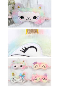 Plush Sleep <span class=keywords><strong>Eye</strong></span> <span class=keywords><strong>Mask</strong></span> Animal Unicórnio Soft Faux Fur Blindfold Elastic Strap Bonito <span class=keywords><strong>Funny</strong></span> Sleeping <span class=keywords><strong>Eye</strong></span> Shade para Crianças Adultos - Product Image 2