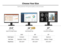 1080P IPS Computer Monitor 24 27 Inch with VGA HDMI Interface VESA Wall Mount Support Business Office Student Desktop Monitor