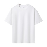 Kaus katun murni lengan pendek untuk pria wanita, T-Shirt longgar setengah lengan pendek warna polos, atasan motif musim panas untuk pria dan wanita