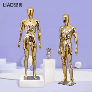 Krom altın erkek tam vücut manken erkekler kukla tabanı ile 2024 yeni moda bezler butik ekran - Product Image 4
