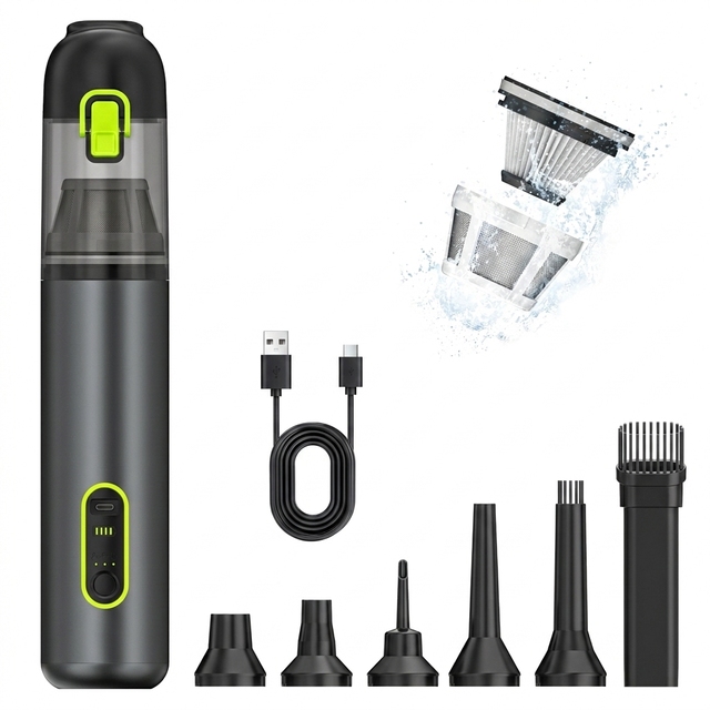 Car Cordless Vacuum Cleaner Lightweight Hand Held German High Suction Portable Rechargeable Large Battery Capacity HEPA Filter